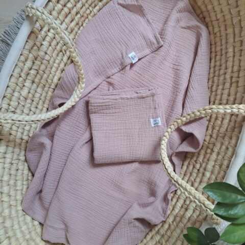 Prémium muszlin pelenka/takaró - Rose (2 db)