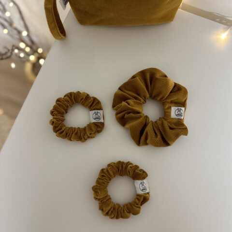 Scrunchie, kímélő hajgumi - Mustár