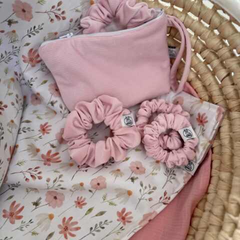Scrunchie, kímélő hajgumi - Rózsaszín