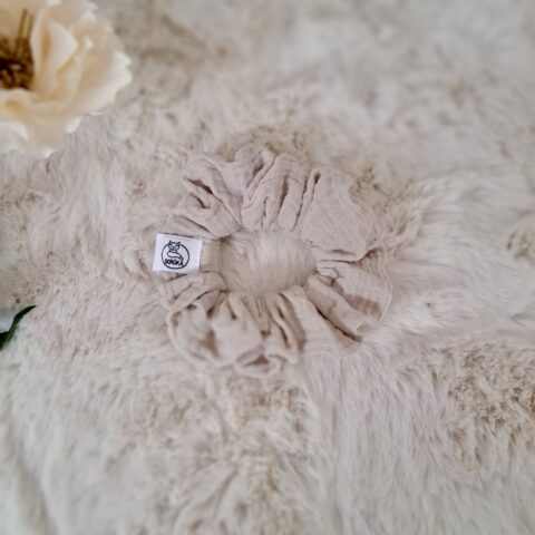 Scrunchie, kímélő hajgumi - Bézs (pamut)